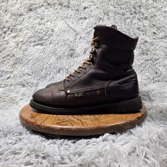 Ad Tec Advanced Technology Mens Size 10.5W Tumbled Leather Soft Toe Work Boots - Picture 2 of 13